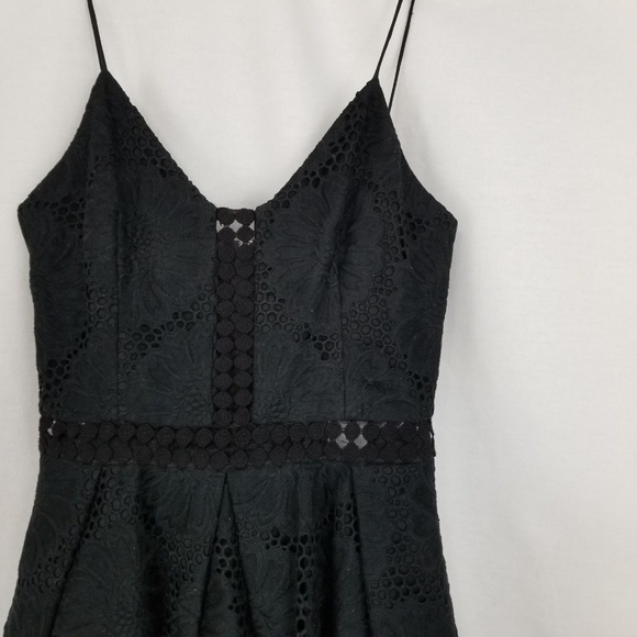 NWT N Nicholas Black Sunflower Lace Ball Tea Dress - Picture 3 of 8